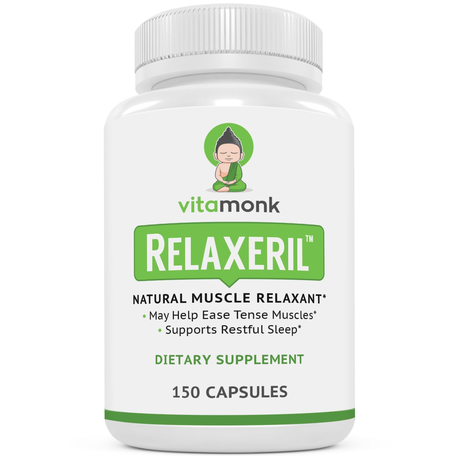 VitaMonk Relaxeril All-Natural Muscle Relaxer - Muscle Relaxer Supplement - Complete Muscle Relaxing Formula