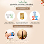 HealthAndYoga ChillEyes Transparent Eye Wash Cups for Effective Eye Cleansing - with Storage Container - Eye Shaped Rim, Snug Fi