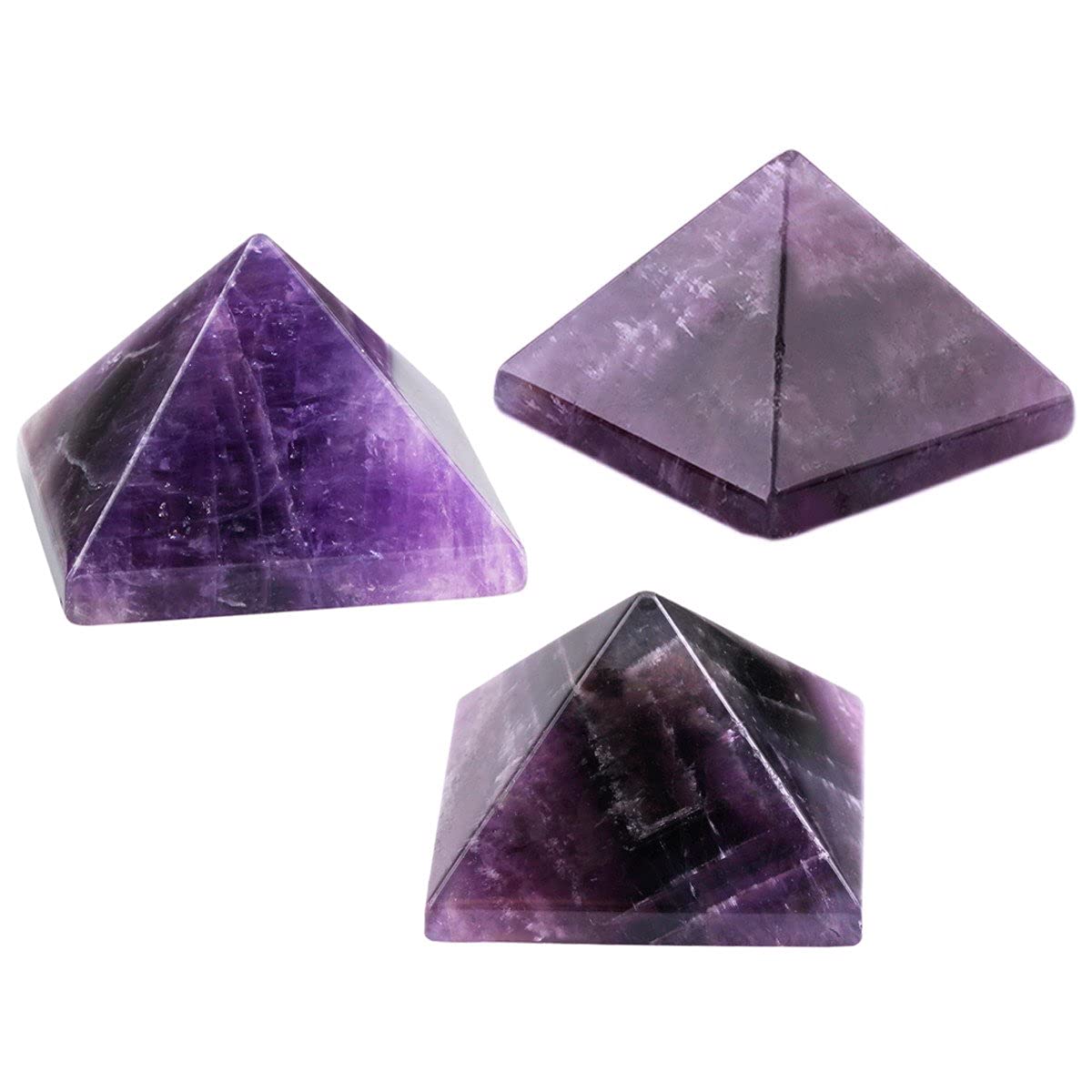 mookaitedecor Amethyst Healing Crystals Set, 7 Chakra Bracelet, Palm Stones, Pendulum, Pocket Guardian Angel, Pyramid Meditation