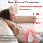 Portable Cordless Heating Pad for Cramps, Electric Waist Belt Device, Fast with 3 Heat Levels and Massage Modes, Back or Belly W