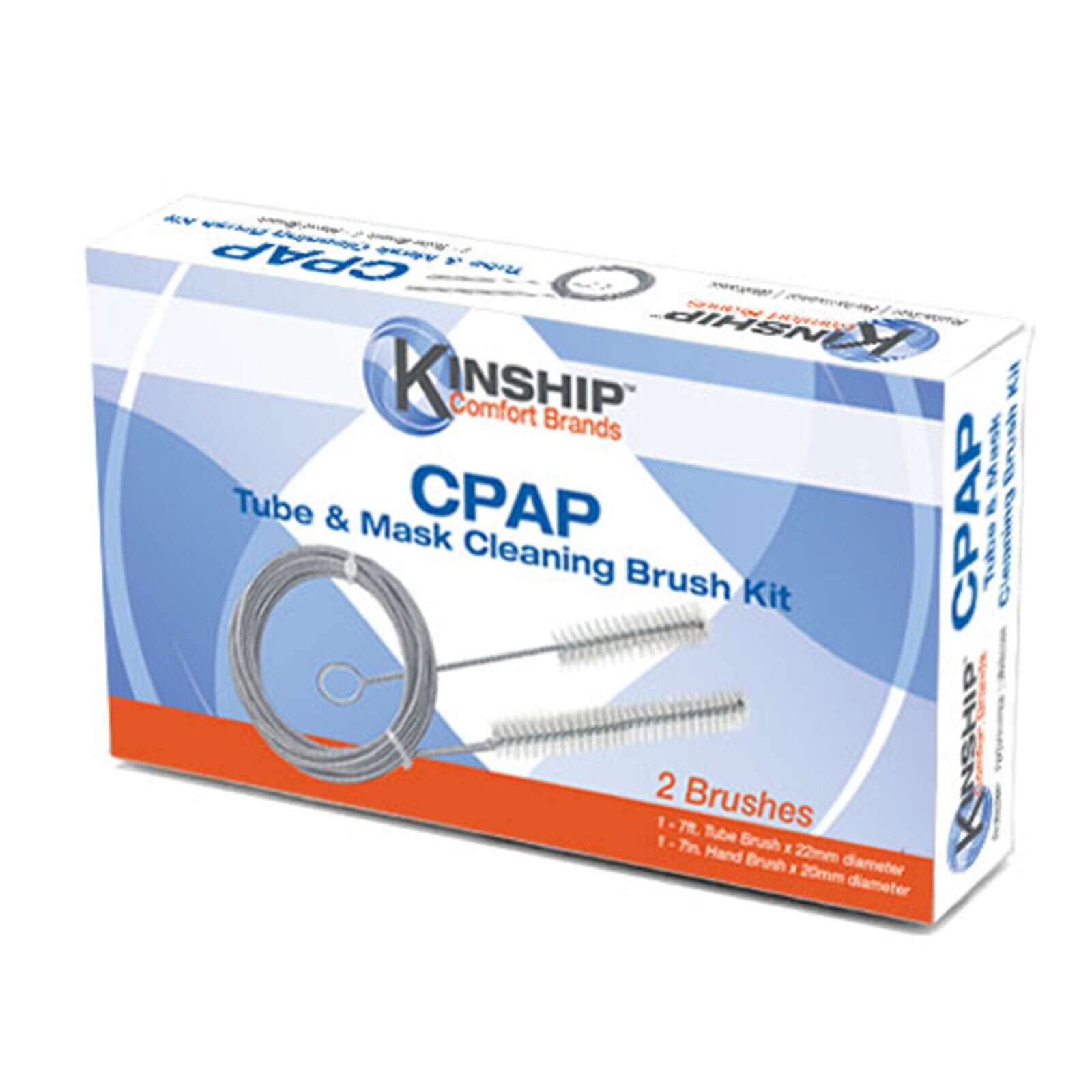 Kinship Comfort Brands CPAP Tube & Mask Cleaner Brush Kit | Flexible 7 foot brush easily coils for storage & 7 inch brush for st