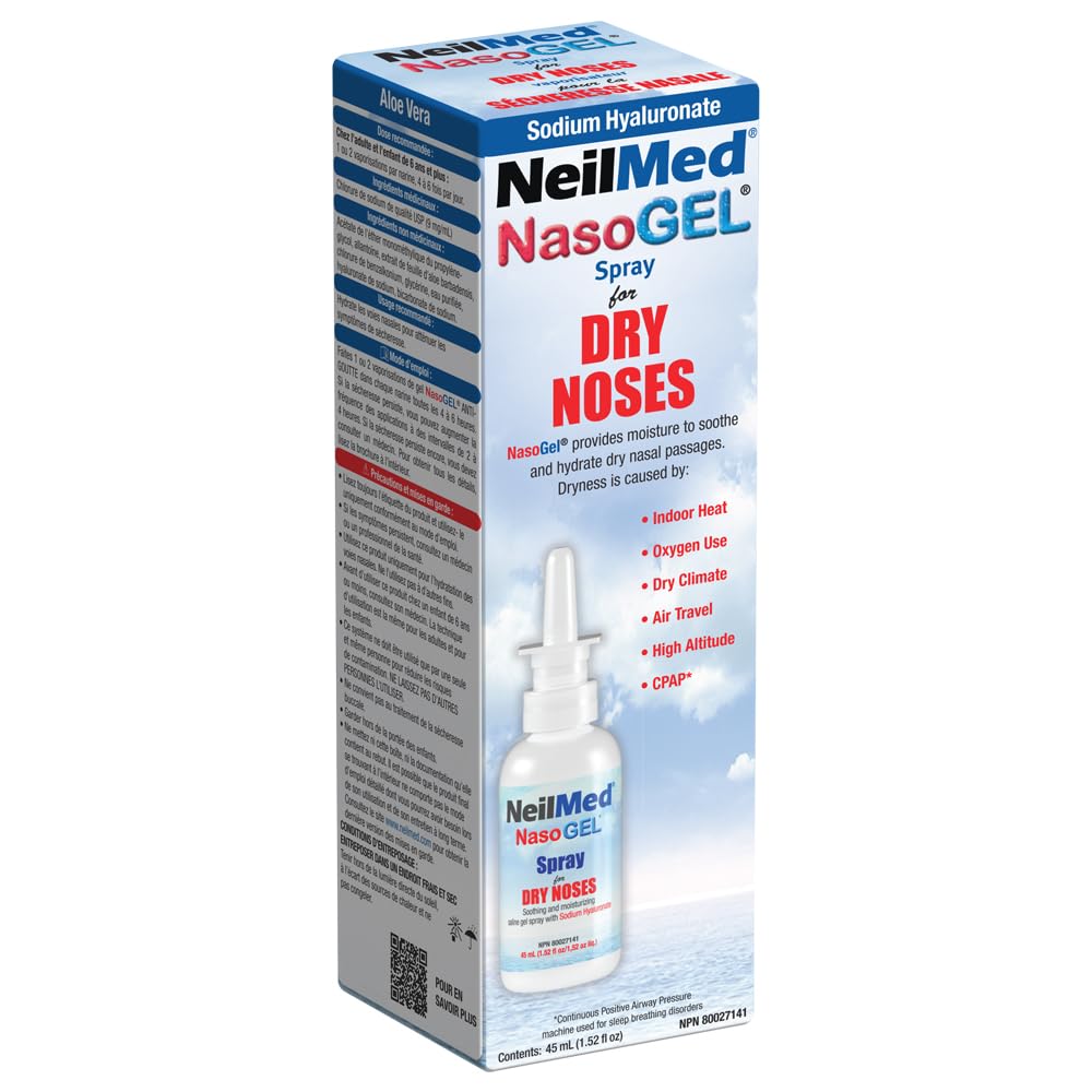NasoGel Water Soluble Saline Nasal Gel Spray for Dry Noses by NeilMed - 1 fl.oz.- 30 ml