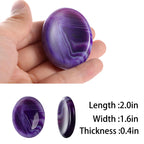 Artistone Crystal Worry Stones for Anxiety Carved Pocket Purple Agate Oval Energy Meditation Healing Thumb Stone for Women Kids