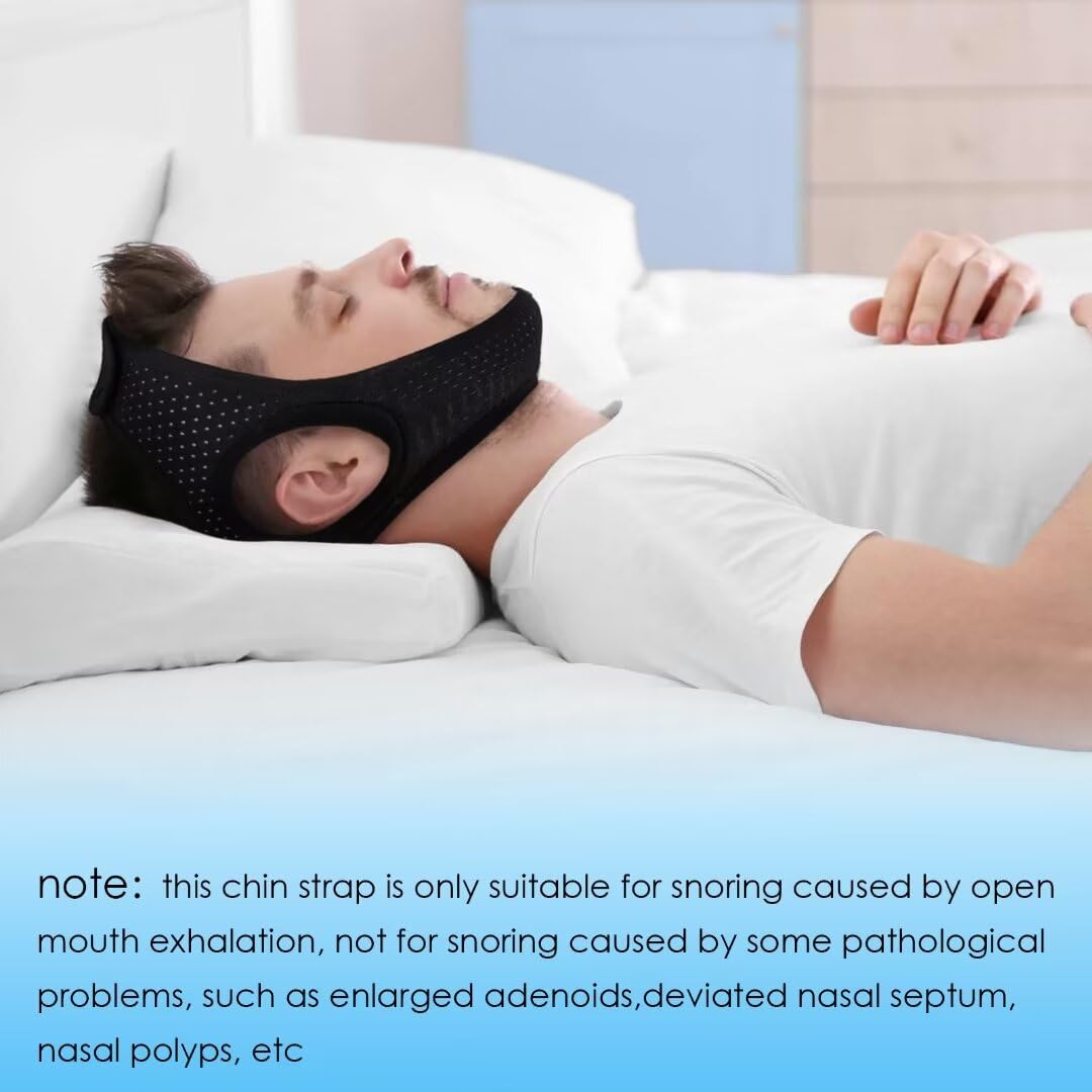 Forzacx Anti Snore Chin Strap - Breathable Chin Strap Snoring Solution, Effectively Reduce Snoring, Non-Stick Hair, Don't Fade -