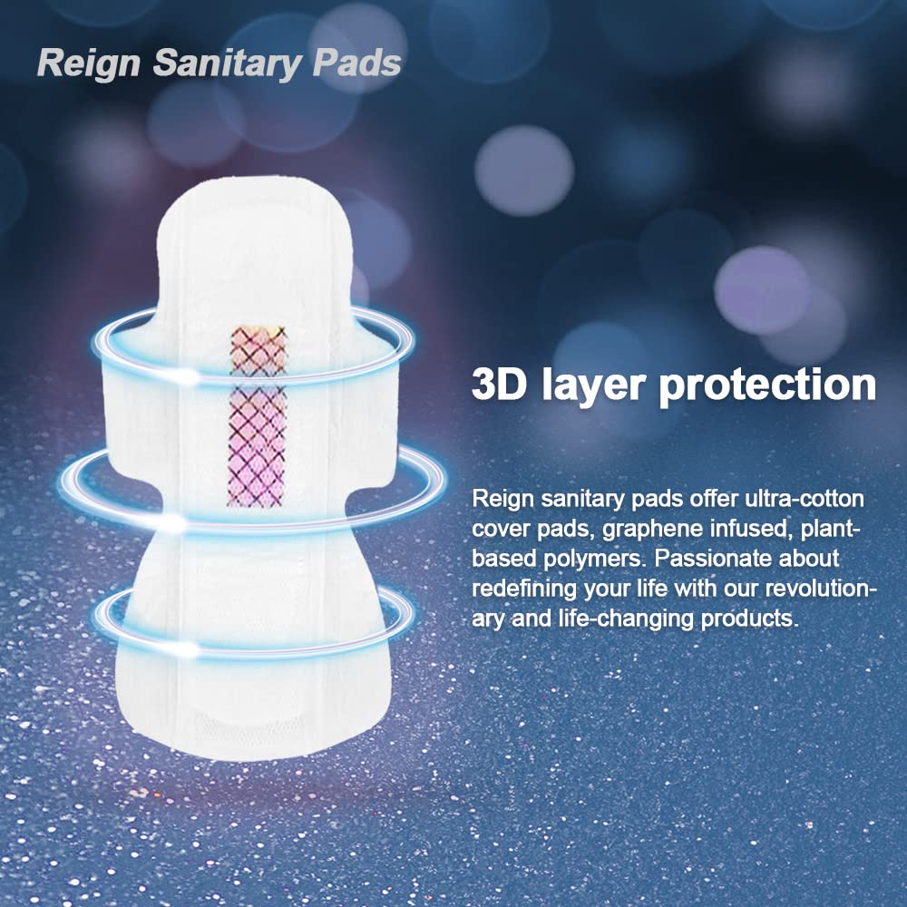 Reign Premium Sanitary Napkins Ultra Thin Panty Liner for Women, Ultra Thin Menstrual Pads,30 Count,1 Pack
