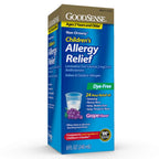GoodSense Childrens Allergy Medicine, 24 Hour Loratadine Oral Solution 5 mg/5 mL, Dye-Free, Non-Drowsy Antihistamine, Grape Flav