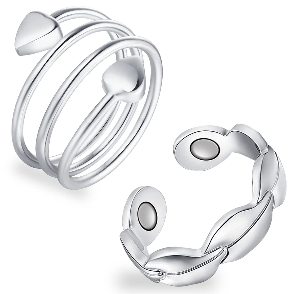 Feraco Magnetic Therapy Copper Ring for Women,99.99% Pure Copper Lymphatic Drainage Rings with Powerful 3500 Gauss Neodymium Mag