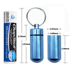 5 Packs Mini Keychain Pill Holder Fob, EFFIET Waterproof Portable Tablets Container Case Aluminum Outdoor Camping Emergency Pill