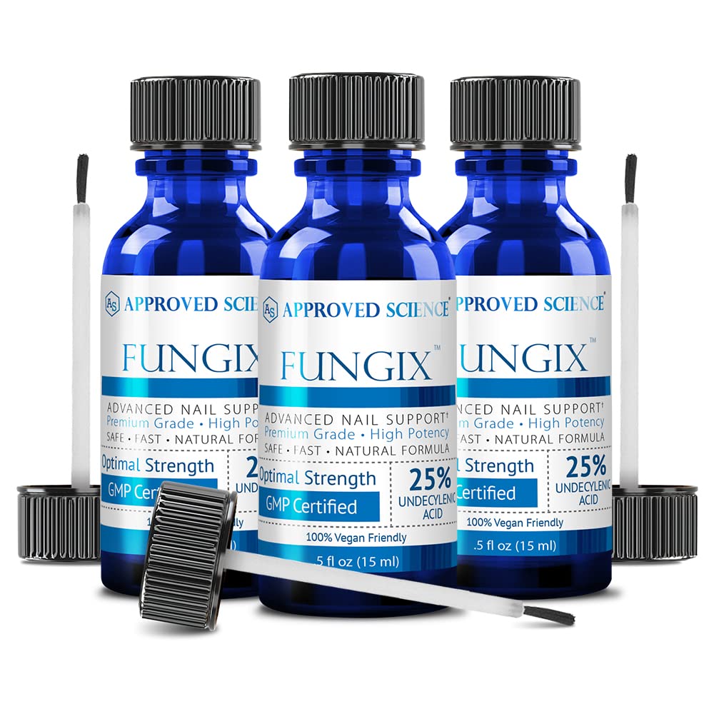 Approved Science Fungix - Nail Fungus Formula - With Tea Tree Oil, 25% Undecylenic Acid, Vitamin E - Pack of 3 - All Natural, Ve