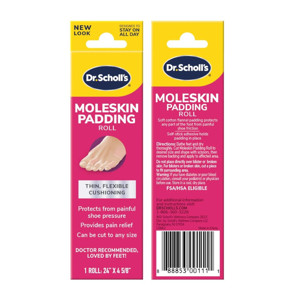 Dr. Scholl s Moleskin Plus Padding Roll 1 Each (Pack of 4)