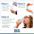 GMS Pill Taker Cup - Makes Swallowing Medium to Large Tablets, Capsules & Pills Easy - Simply Drink Medicines Along with Water -