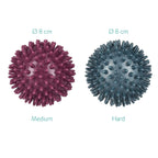 Navaris Spiky Massage Balls - Set of 2 - Hedgehog Balls for Self Massage - 1x Medium-Hard & 1x Hard Ball - Pair of Bumpy Massage