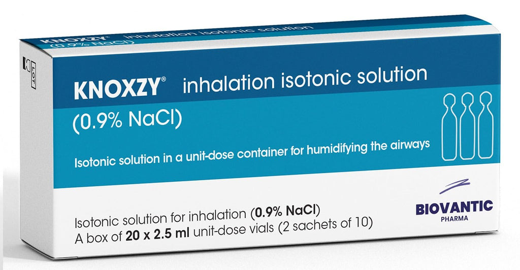 KNOXZY Isotonic Sodium Chloride Solution 0.9% - Inhalation Solution for Humidifying The Airways - 20 X 2.5 ml Unit Dose Vials