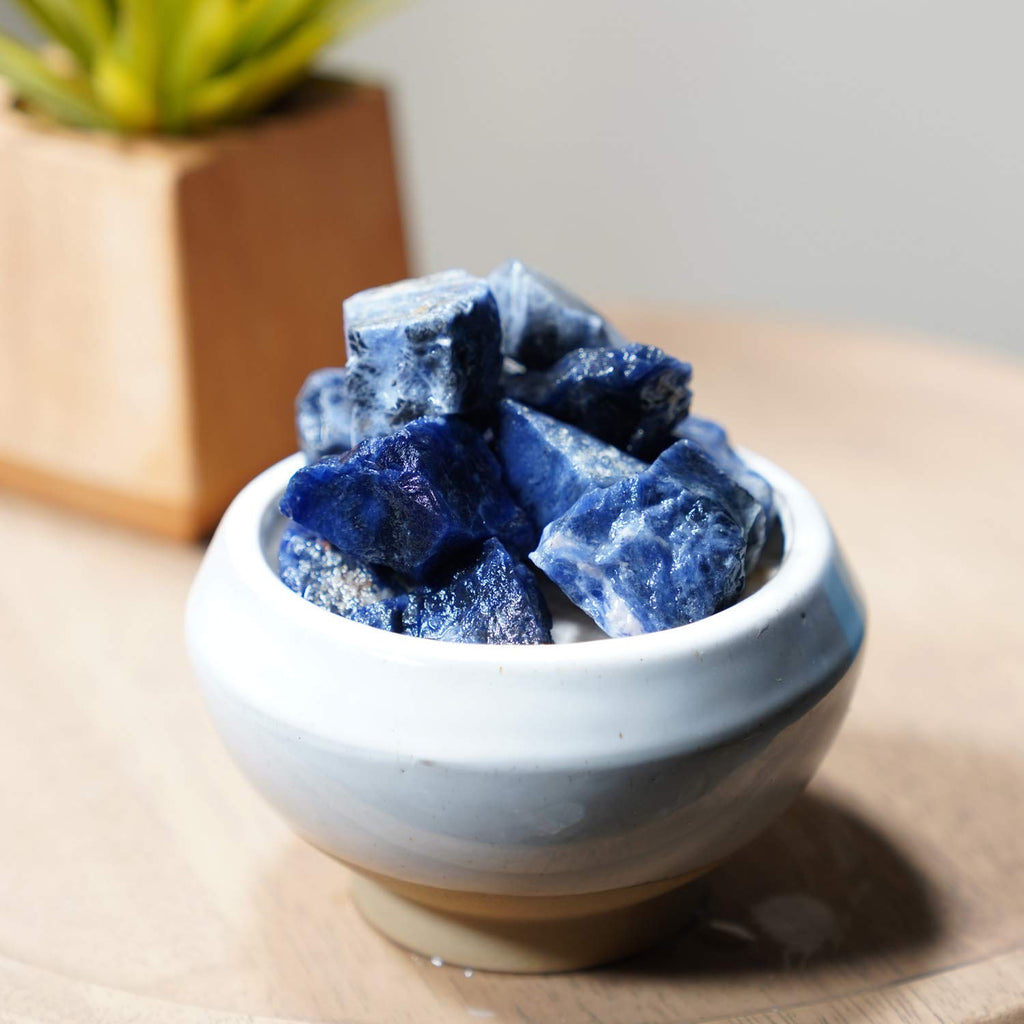 Crystal Allies 1 Pound Bulk Rough Blue Sodalite Reiki Crystal Healing Stones Large 1