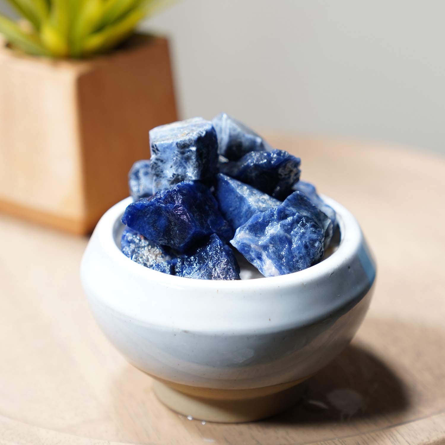Crystal Allies 1 Pound Bulk Rough Blue Sodalite Reiki Crystal Healing Stones Large 1