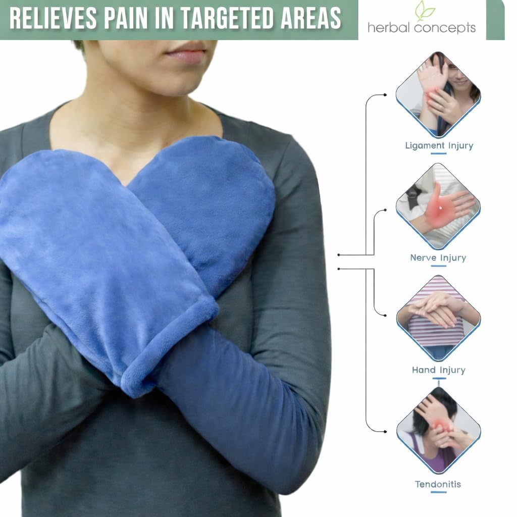 Comfort Mitts Hot/Cold Aromatherapy Microwaveable Hand Wrap for Soothing Relief of Sore Hands and Swelling