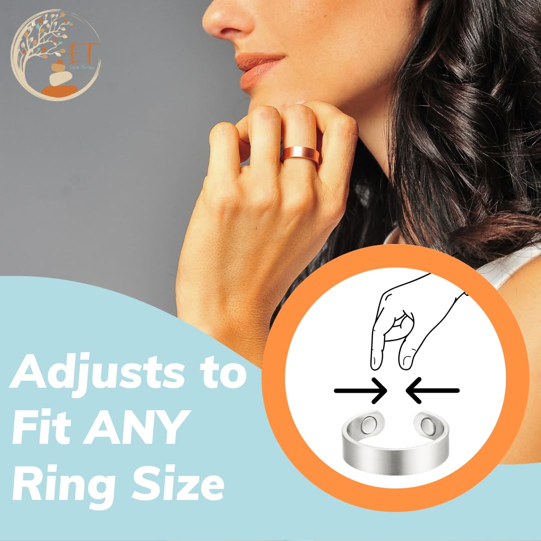 Earth Therapy - Elegant Women or Mens Ring Band in Solid Copper | Magnetic Therapy Ring by Earth Therapy (1)