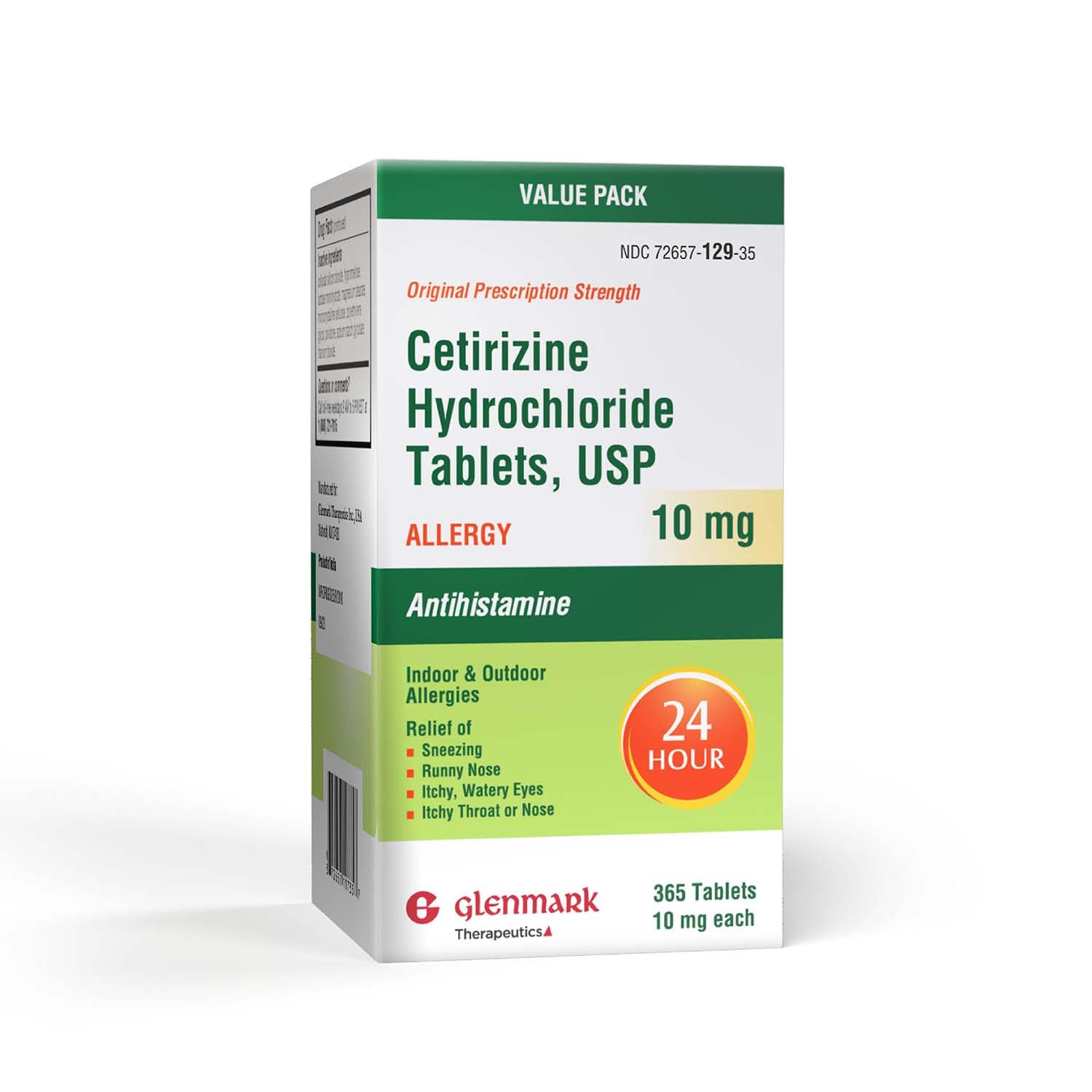Glenmark Therapeutics 24-Hour Allergy Medicine, Cetirizine HCl USP, Antihistamine for Pollen, Hay Fever, Dry, Itchy Eyes, Allerg
