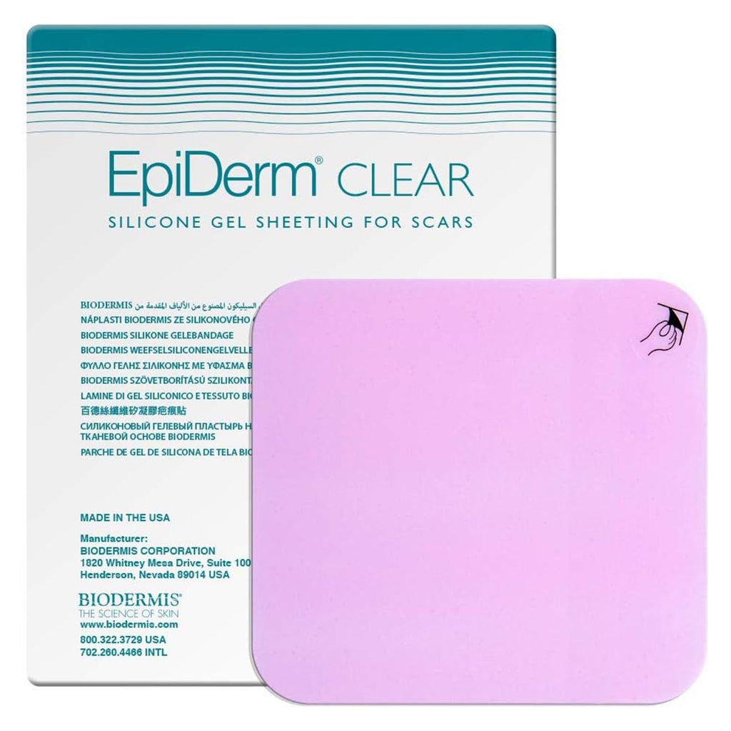 Epi-Derm Keloid Standard Premium Grade Silicone Scar Sheets for C-Section, Tummy Tuck, Cardiac Surgery Scars, Easy to Use & Reus