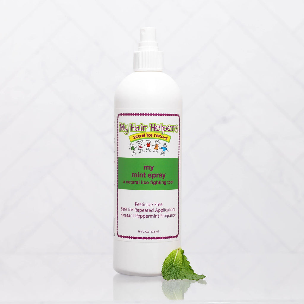My Hair Helpers Mint Anti-Lice Spray for Head Lice Defense - Naturally Formulated with Essential Oils, 16 fl Ounces, Works on 2-