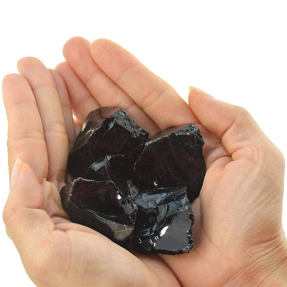 Bulk Rough Black Obsidian Crystal Large 1 Natural Raw Stones Crystal for Tumbling Cabbing Fountain Rocks Decoration Polishing Wi