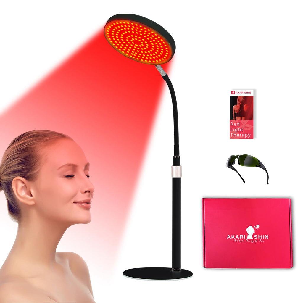 Arikashin Red Light Therapy Lamp for Face- Facial and Body Treatment with Adjustable Height Stand, 120 LEDs, 660nm, 850nm, 940nm