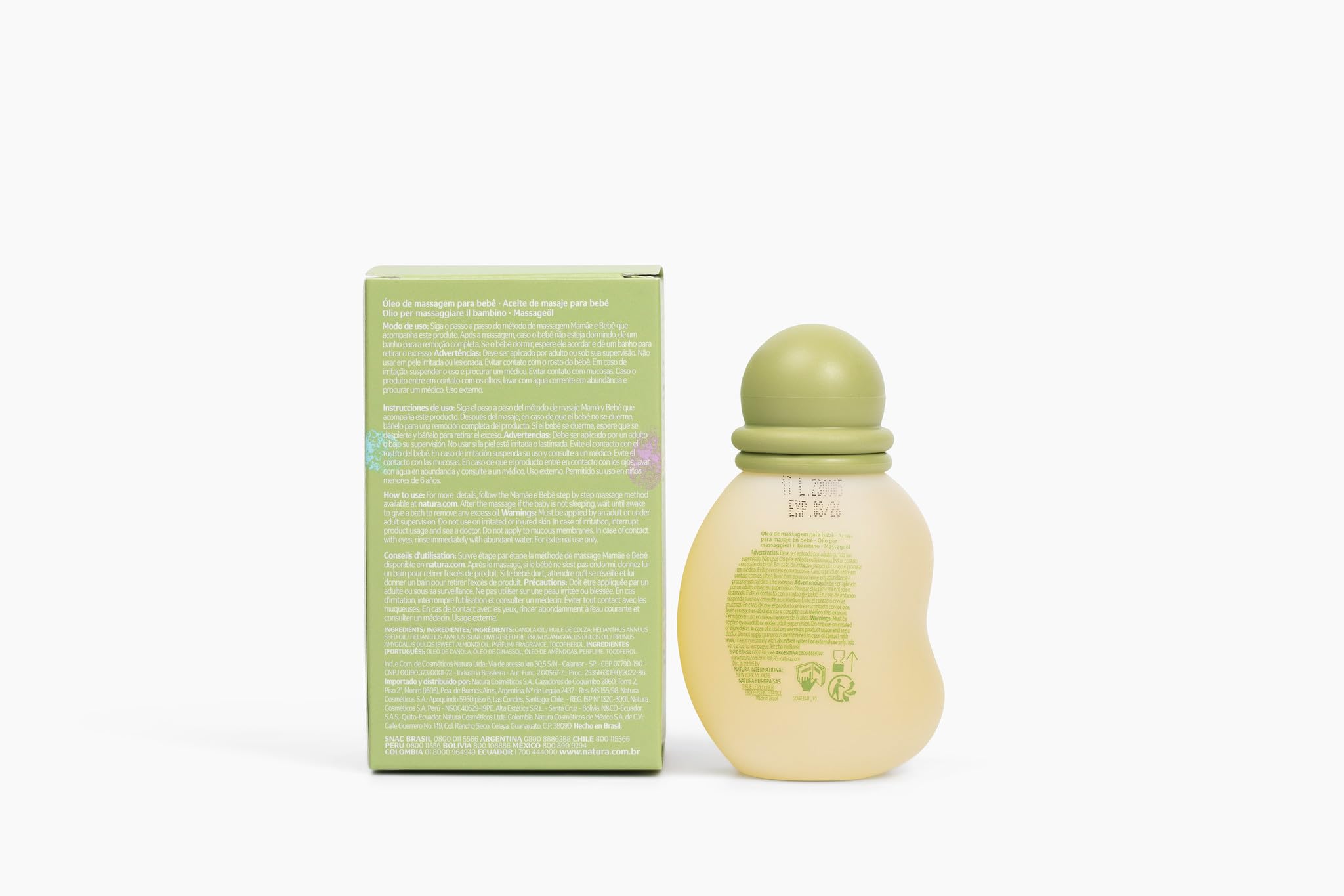 natura - Mame e Beb Baby Massage Oil - 100% Vegan - Safe & Gentle Lightweight Formula - 99% Natural Origin - All Skin Types - Cr