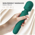 Electric Travel Massager, 10 Modes 5 Speed Powerful Silent Waterproof Handheld Neck Muscle Massage Tool (Green)
