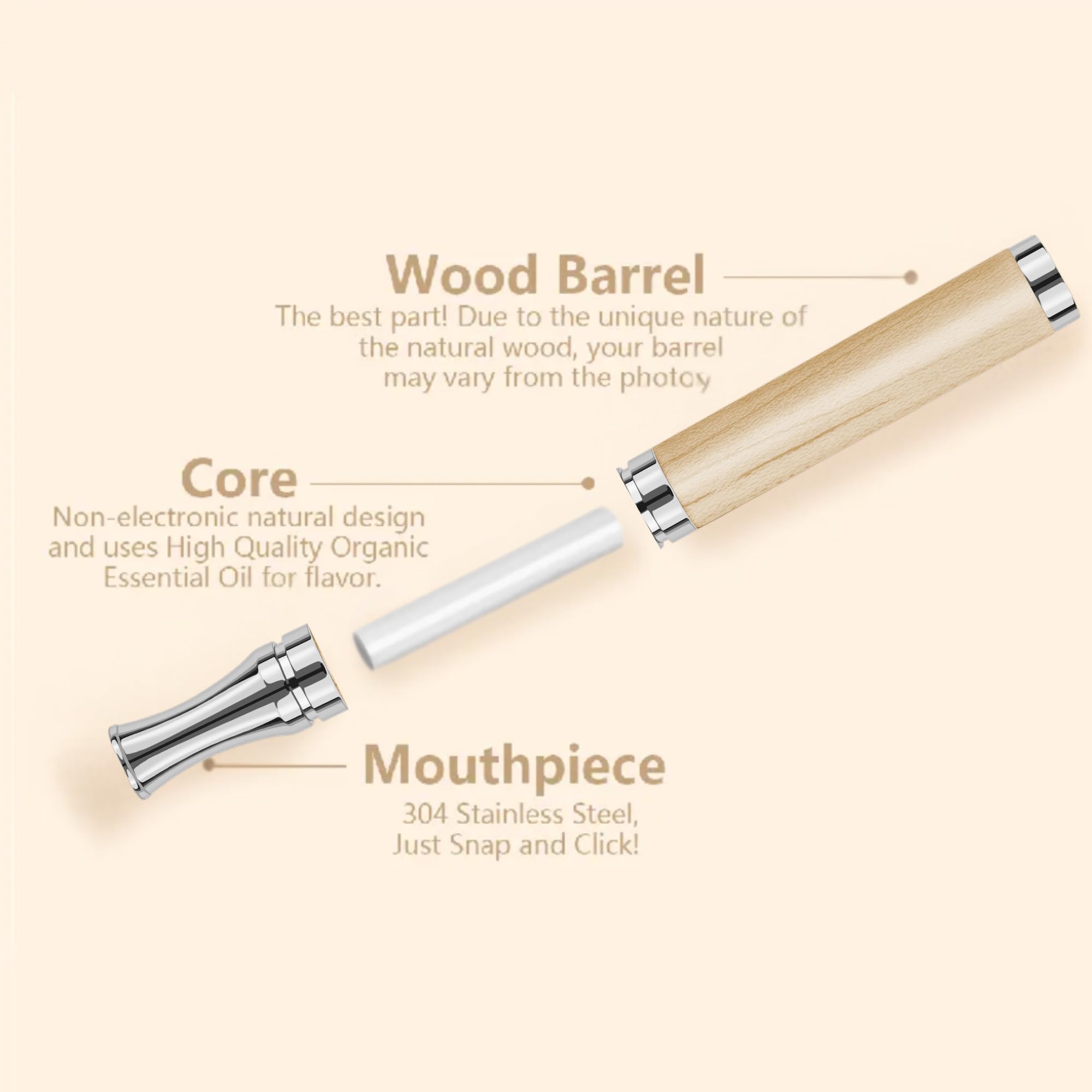 Healfs Quit Smoking Inhaler | Organic Plant Essential Oil Extract | Tobacco-Free | Nicotine-Free | Smokeless Air Inhaler