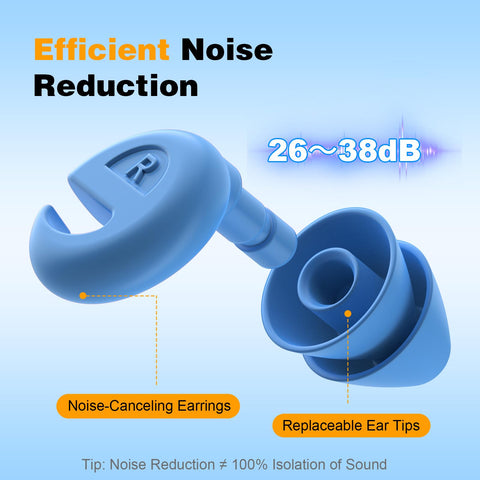 Ear Plugs for Sleeping Noise Cancelling, 36dB Noise Reduction Earplugs, Silicone Reusable Hearing Protection Ear Plug, Waterproo