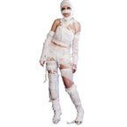 Preboun Halloween Mummy Bandage Wrap Bloody Gauze Zombie Makeup Props Creepy Costume Bandage Cosplay Party(White,131.2 ft X 3.15