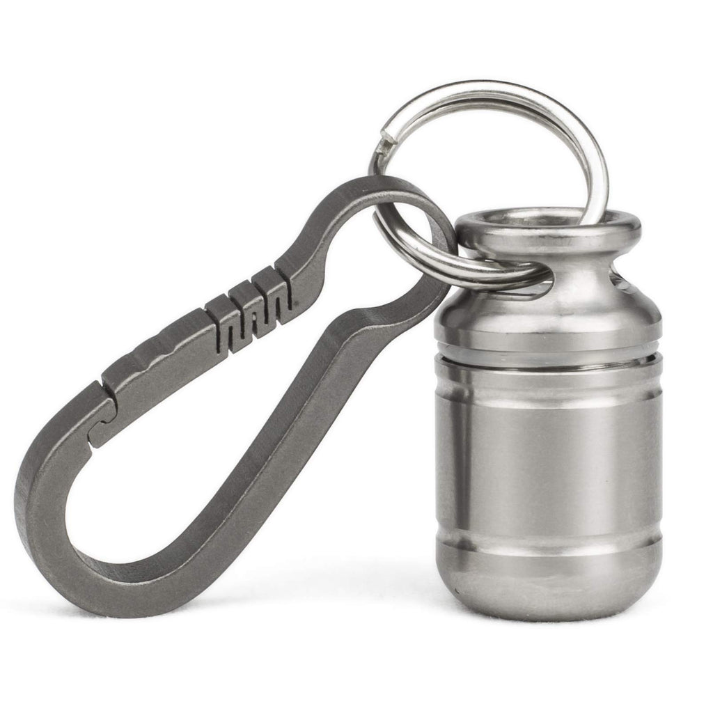 TISUR Portable Pill Cases, Metal Titanium Pill Holder Pocket Pill Box Keychain Waterproof Pill Bottle Medicine Organizer Case Co