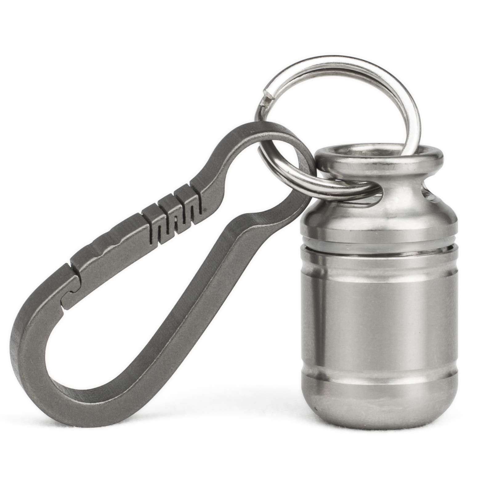 TISUR Portable Pill Cases, Metal Titanium Pill Holder Pocket Pill Box Keychain Waterproof Pill Bottle Medicine Organizer Case Co