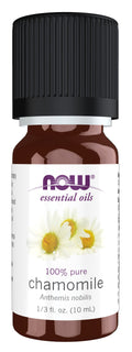 NOW Essential Oils, Chamomile Oil, Delightful Aromatherapy Scent, Steam Distilled, 100% Pure, Vegan, Child Resistant Cap, 10-ml