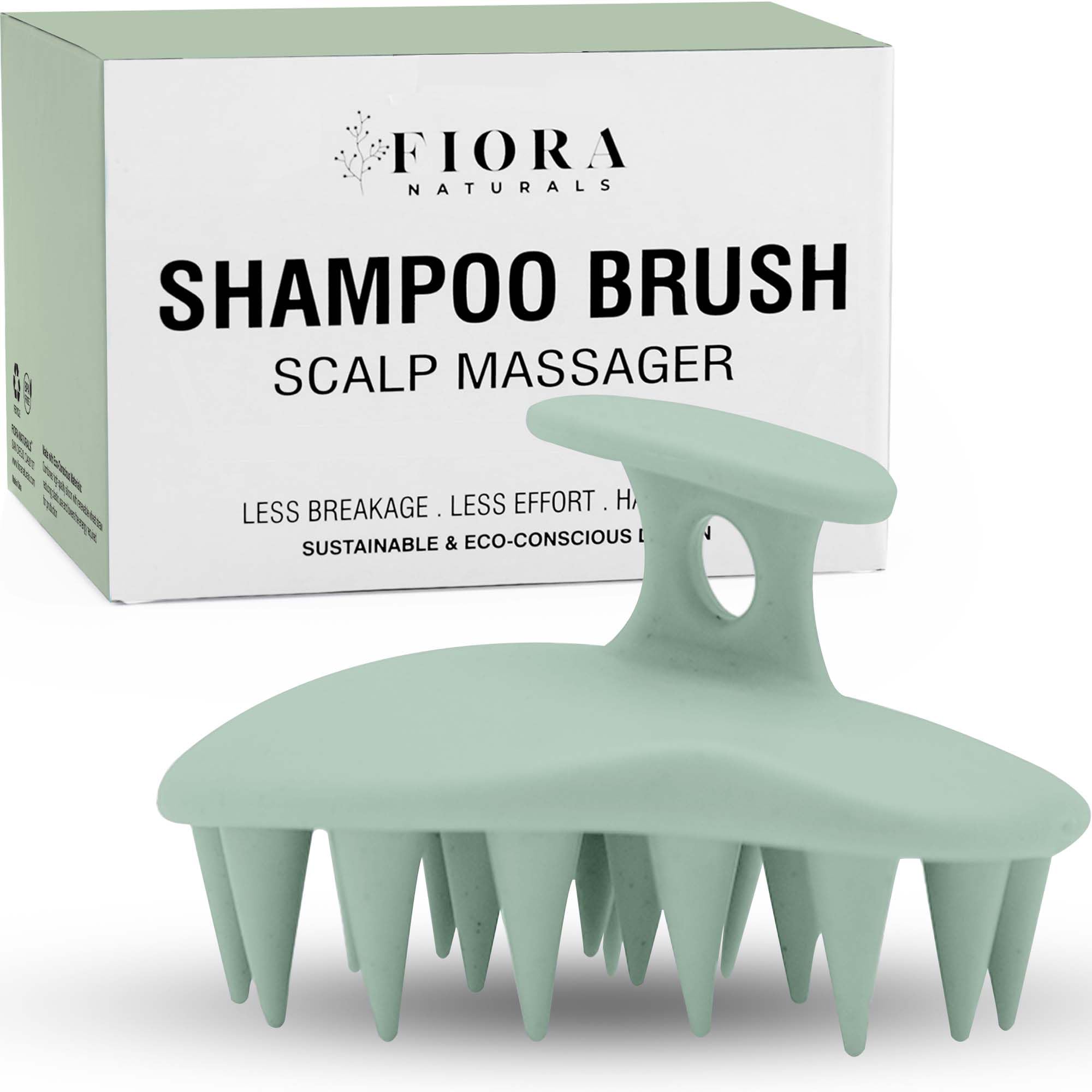 Fiora Naturals Scalp Massager Shampoo Brush - Silicon Scrubber & Exfoliator for Dandruff Removal and Hair Growth, Brush for Wet 