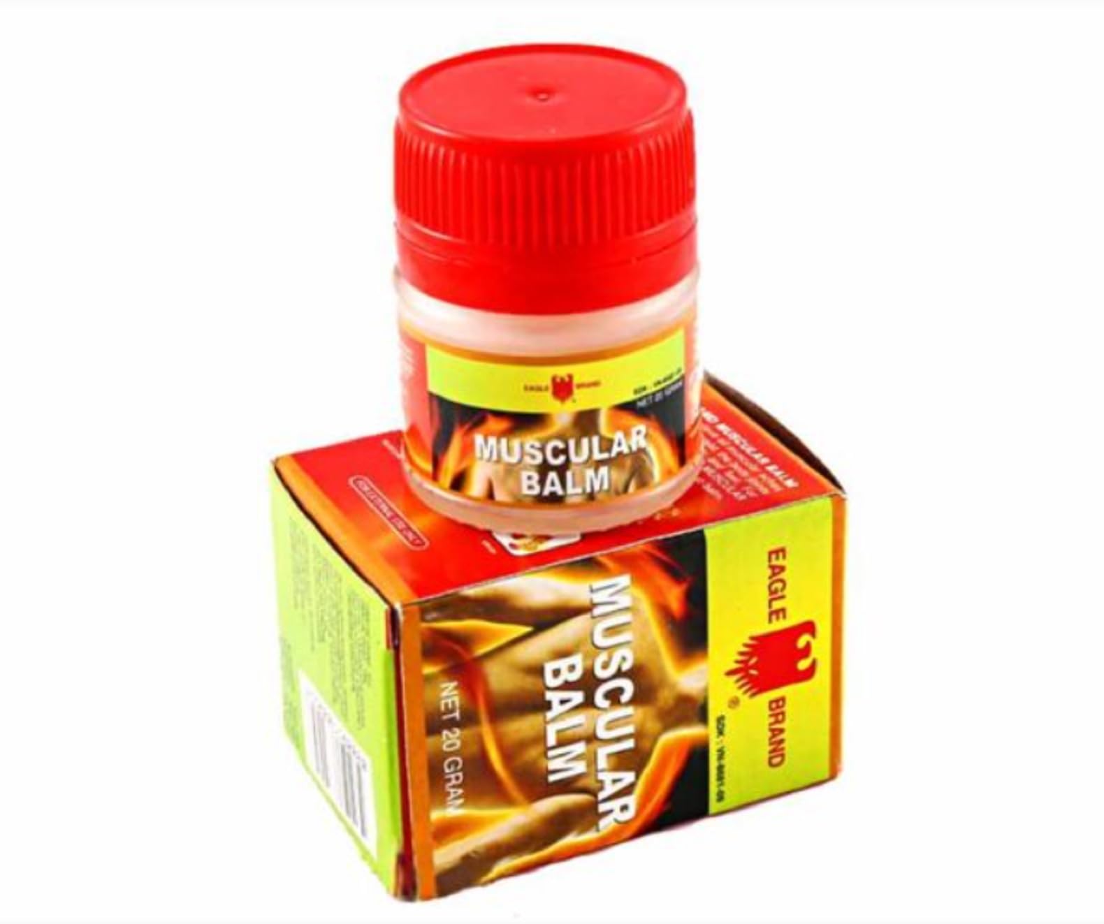 3 Packs - Twin Muscular Balm Eagle Essentail Oil - 6 Hu Dau Xoa Bop Balm Muscular Hieu Con O - 20g per Jar with 6 Jars per Order