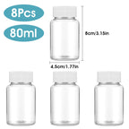 YUXIANLB 8 Pcs Empty Pill Bottles, 80ml Pill Bottles Empty with Caps Plastic Pill Bottles Clear Medicine Small Travel Pill Bottl