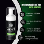Skin Elements Intimate Wash for Men with Menthol (4.05 fl. oz.) | pH Balanced Foaming Private Part Cleaner | Prevents Itching, I