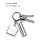 SHD Pill Box Keychain Waterproof Single Chamber Stainless Steel Pill Organizer for Outdoor Travel Camping