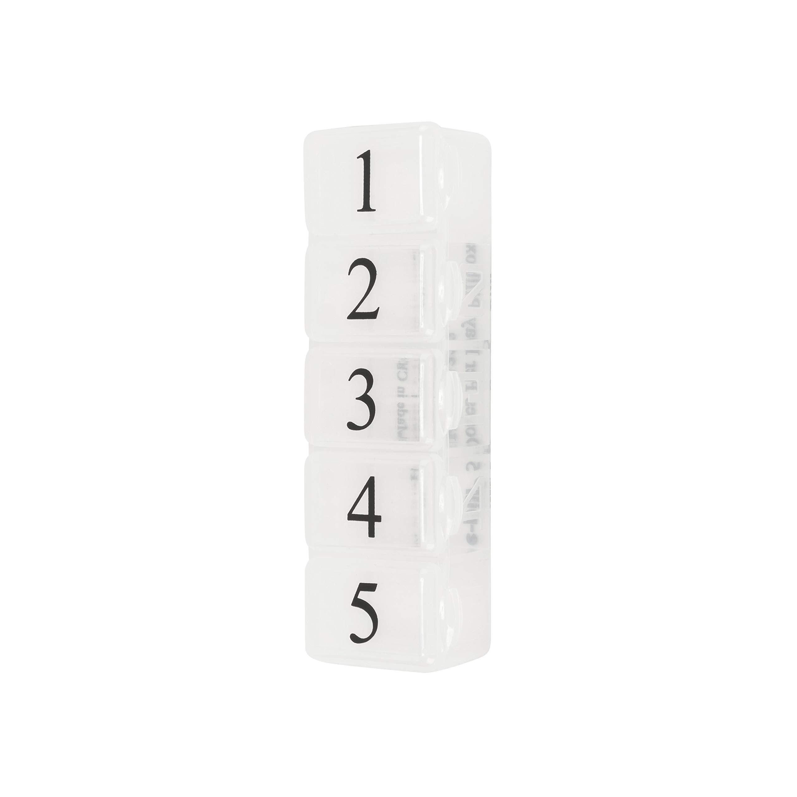 e-Pill 5 Times A Day Pill Organizer, Vitamin and Medicine Pill Box - Clear