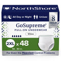 NorthShore GoSupreme Pull-On Incontinence Underwear for Men and Women, 2X-Large, Case/48 (4/12s)