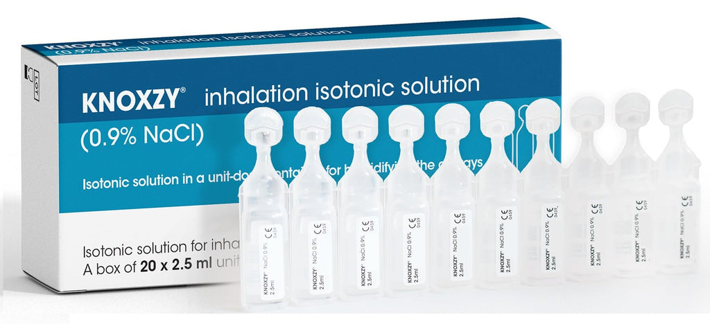 KNOXZY Isotonic Sodium Chloride Solution 0.9% - Inhalation Solution for Humidifying The Airways - 20 X 2.5 ml Unit Dose Vials