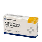 PhysiciansCare First Aid Conforming Gauze Bandage, 1 Roll Per Box, 4