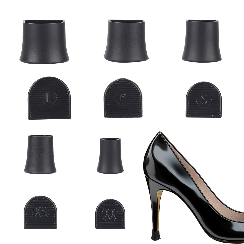 10 Pcs High Heel Protectors, 5 Sizes Stoppers & Repair Cap for High Heels Anti-Slip Heel Cover Caps for Outdoor Activities Wetla
