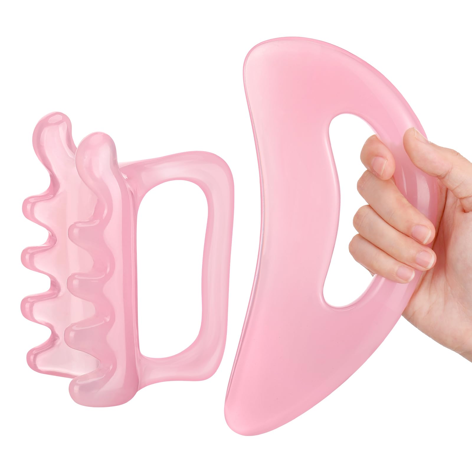 ProSuites 2Pack Fascia Massage Tool,Fascia Blaster for Cellulite Release Pink Resin Body Gua Sha Tool for Waist,Back,Legs,Face