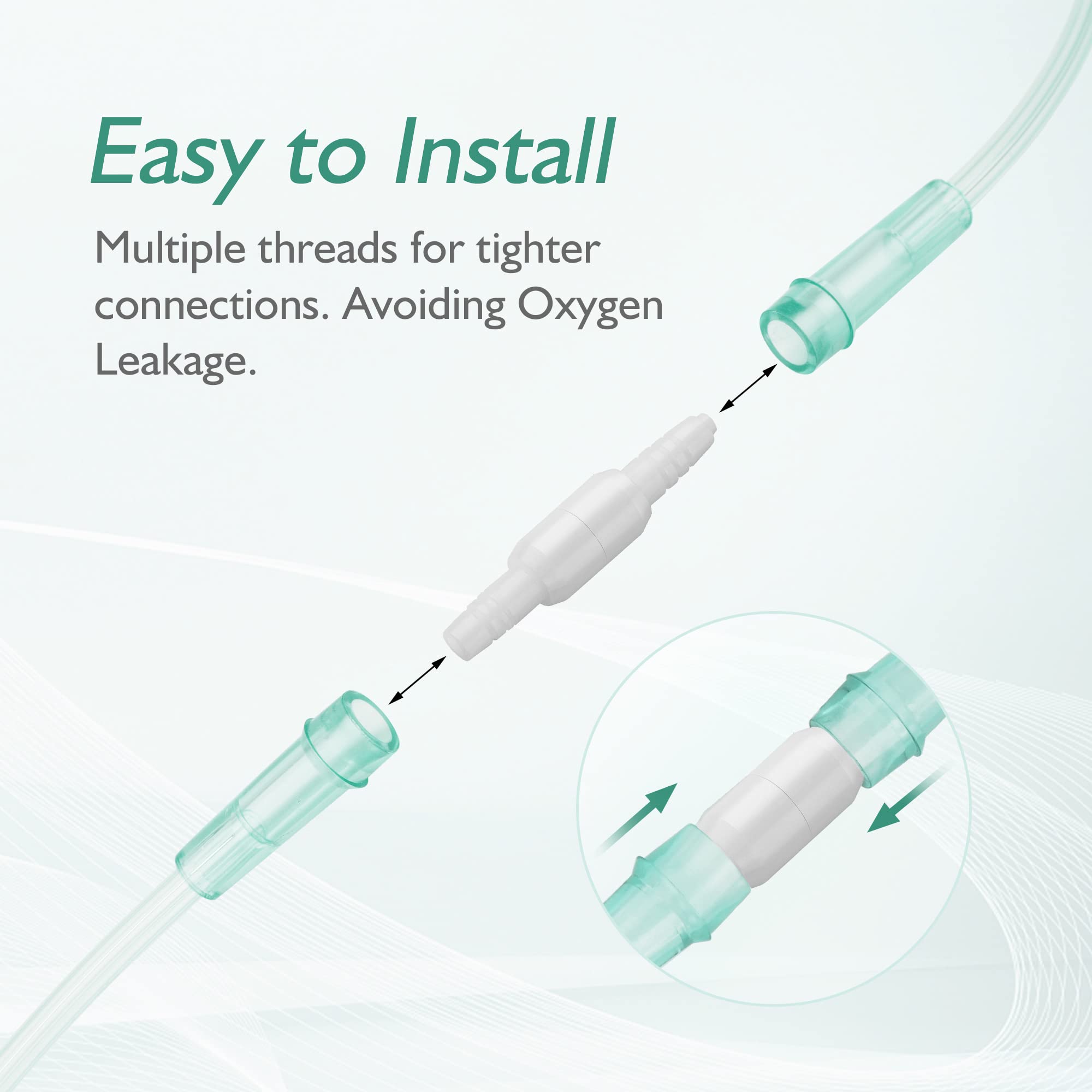 ANSNF Oxygen Tubing Connector, 360 Rotation Cannula Connector Oxygen Connector Avoid Tangles, Tubing Swivel Connector O2 Connect