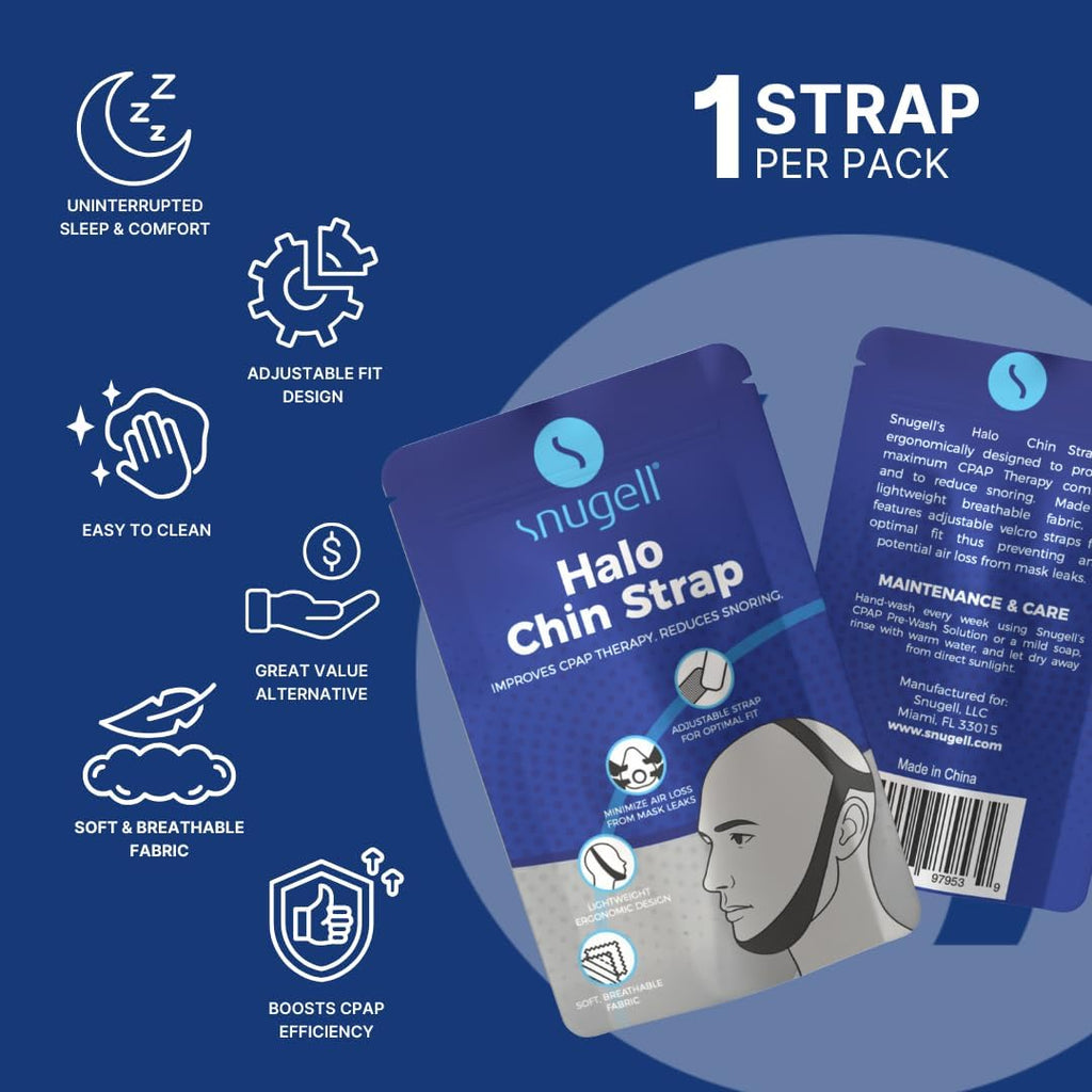 Chin Strap for CPAP Users (Halo Style) - Adjustable Strap