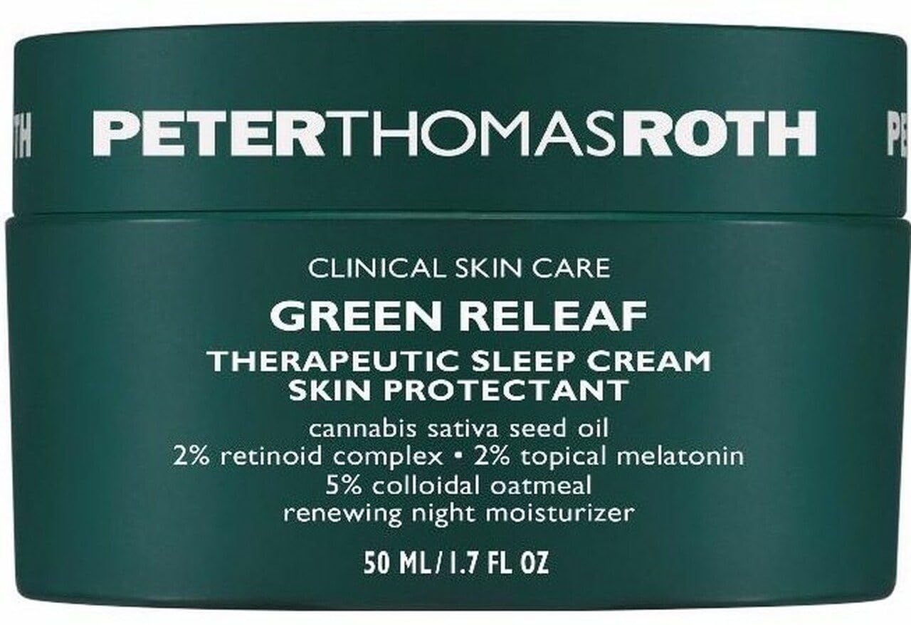 Green Releaf Therapeutic Sleep Cream Skin Protectant, Calming Moisturizer with Hemp-Derived Cannabis Sativa Seed Oil, Helps Calm