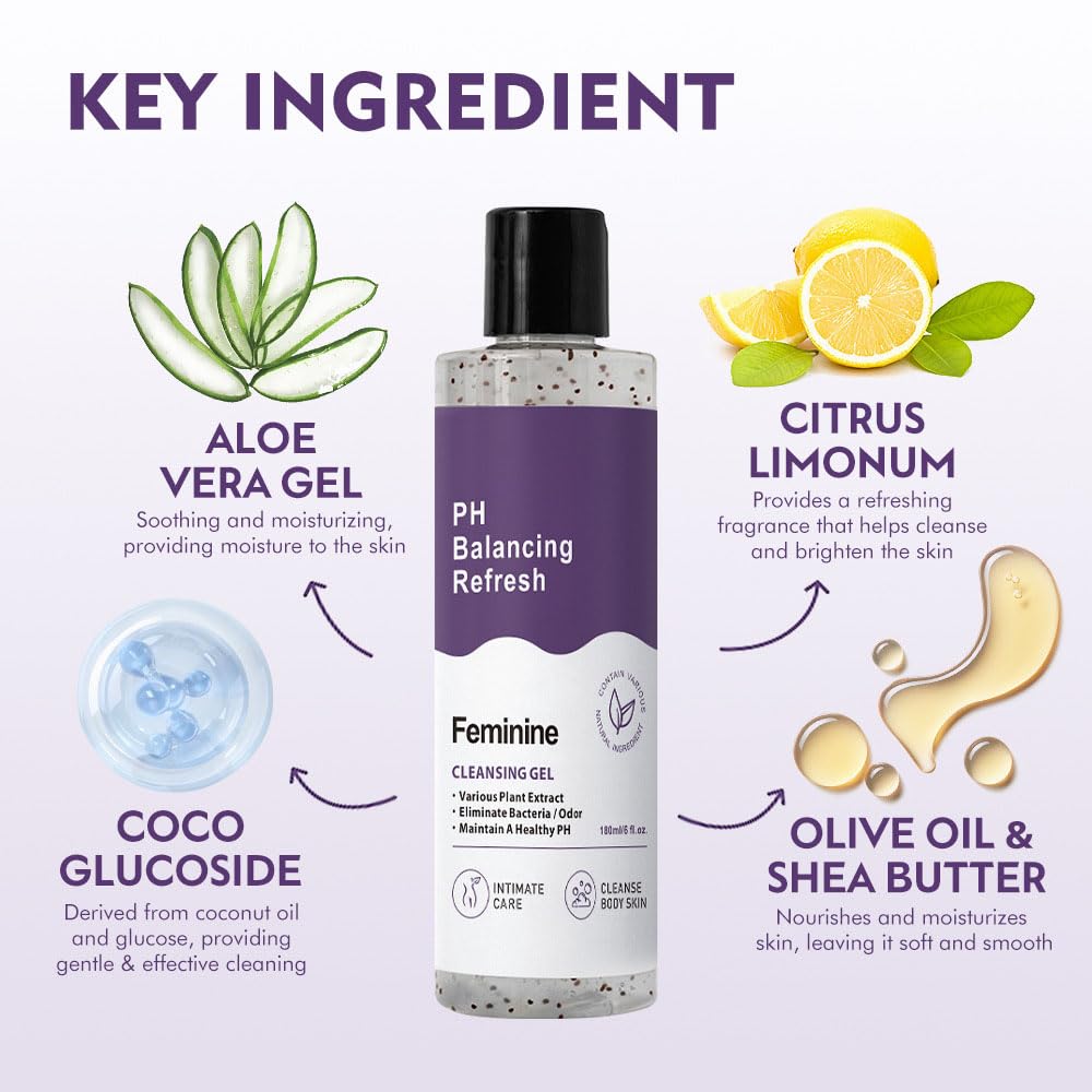 EdenEdges Her Refresh pH Balance Feminine Wash, Natural & Organic Ingredients, Hydrating Body Wash Eliminate Odor-8fl oz