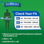 Medline FitRight Incontinence Diapers, Specialty Size Adult Diapers, For Men And Women, Maximum Protection, Waist Size 65 -94 ,